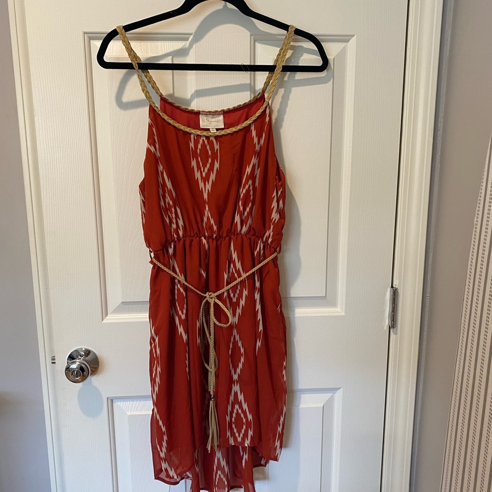 Rust Color Boho Dress